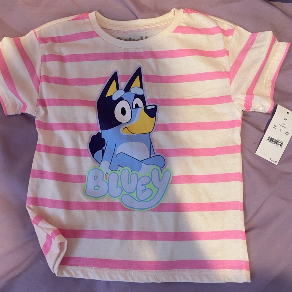 Lucy Kids Bluey T-Shirt - Pink and White